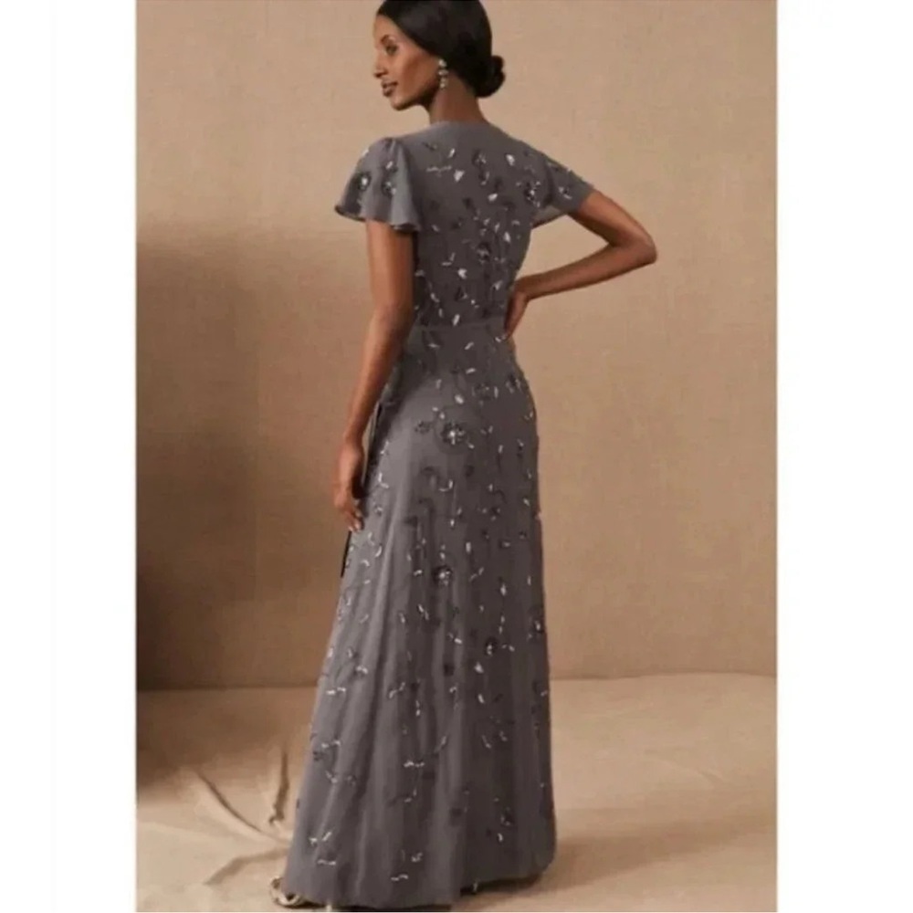 NWT Anthropologie BHLDN Plymouth Formal Beaded Maxi Wrap Dress 12 - Picture 5 of 10